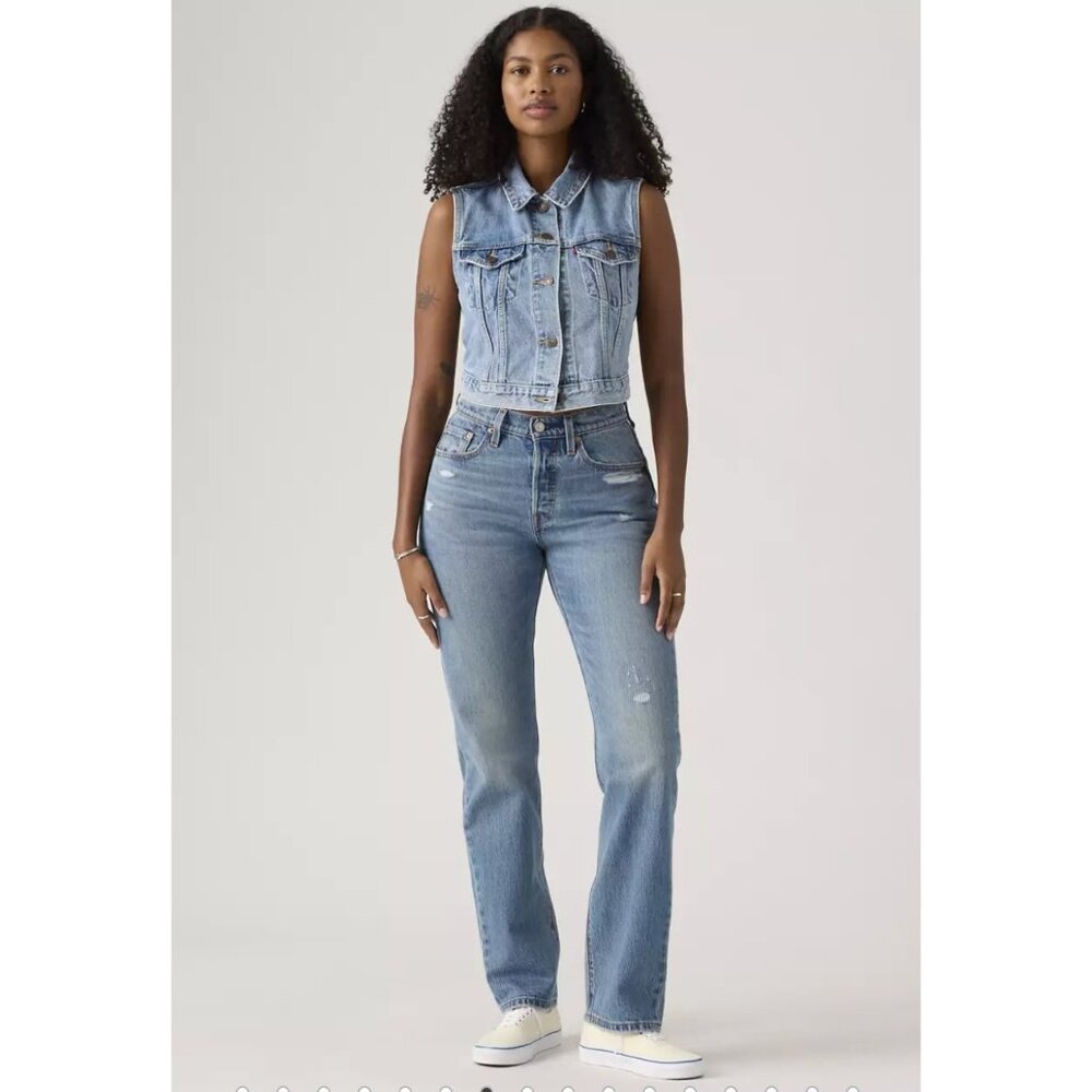 New Levi's 28x32 Premium 501 Curve Women's Jeans Medium Wash